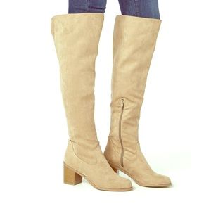 Alle wide-calf stacked knee high boots NEVER WORN